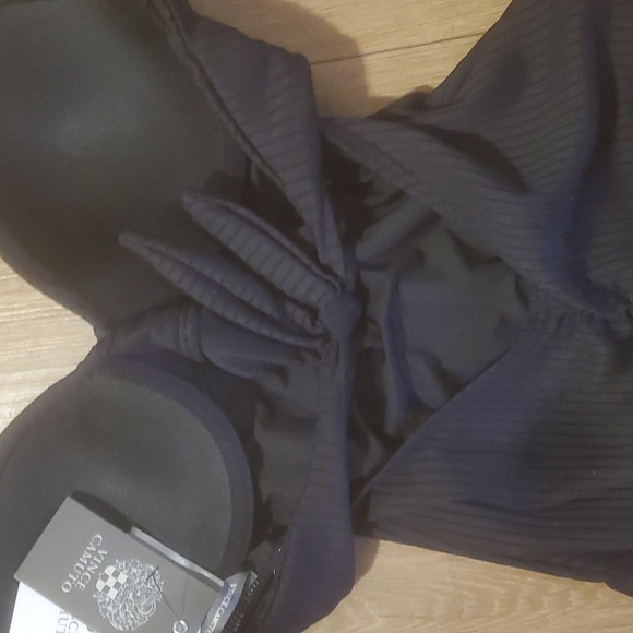NWT Vince Camuto Molded Cup Wrap Front One Piece Black Swimsuit - Ripple Effect - Picture 13 of 13